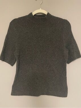 Abercrombie & Fitch Mock neck Sweater Tee - Small - Heather Gray